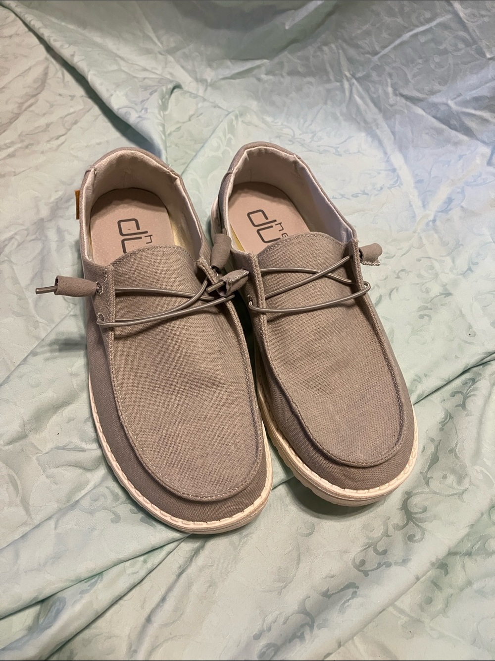 Hey Dude Women's Slip-On Loafers in Light Gray Color